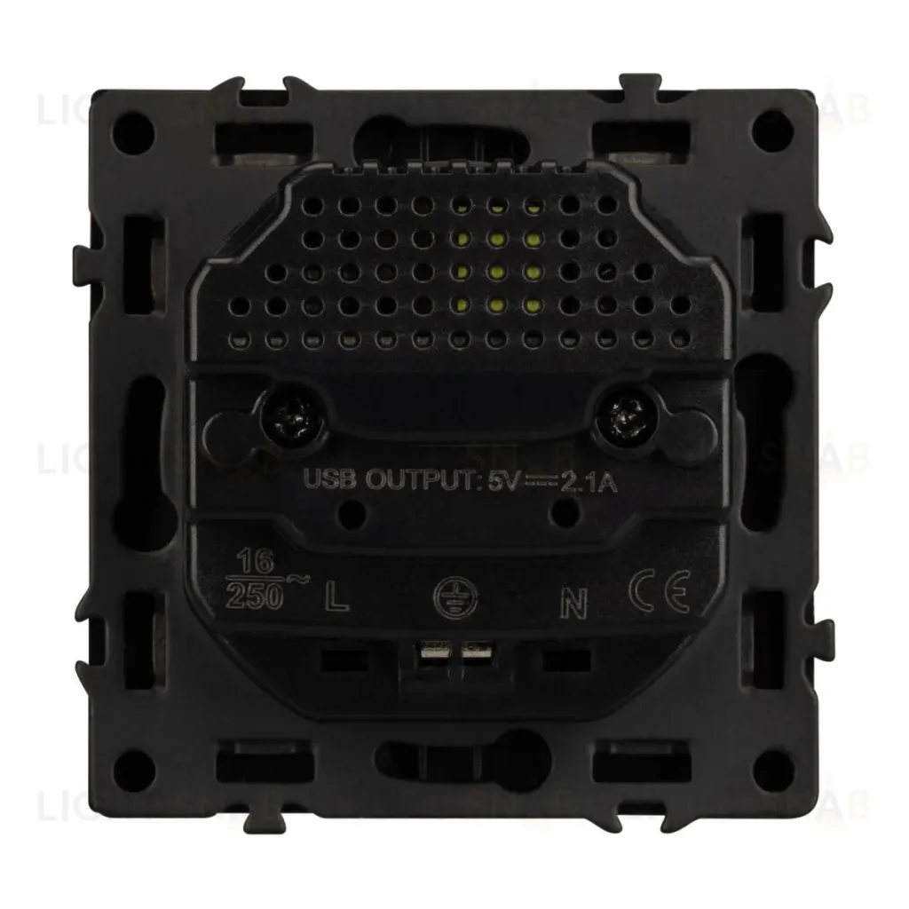 Механизм розетки с USB зарядкой Arlight SCT-NOBE-MUAA-SFPL-BK (230V, 16A) 054289 054289