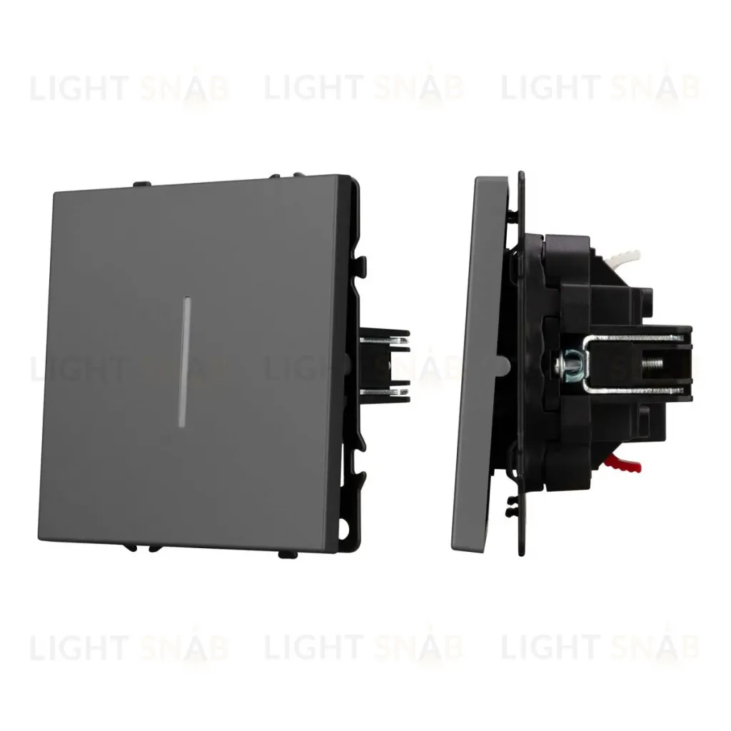 Механизм выключателя одноклавишный проходной Arlight LED SWT-NOBE-MKP1-SFPL-L-GR (230V, 10A) 054263 054263
