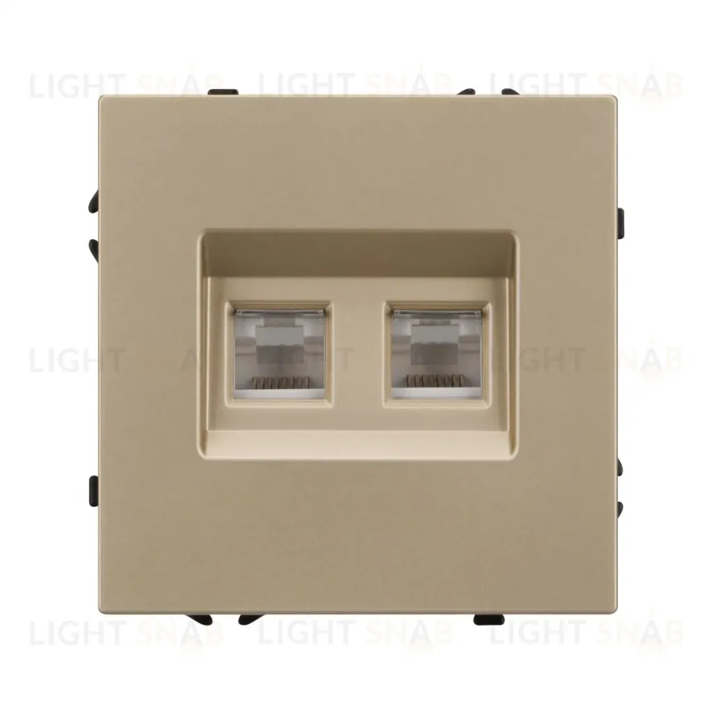 Механизм сдвоенной компьютерной розетки Arlight SCT-NOBE-MPC2-SFPL-GD (RJ-45, CAT6) 054314 054314