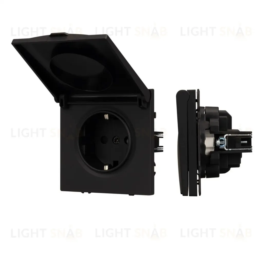 Механизм розетки влагозащищенный Arlight SCT-NOBE-MCP-SFPL-BK (230V, 16A) 054281 054281