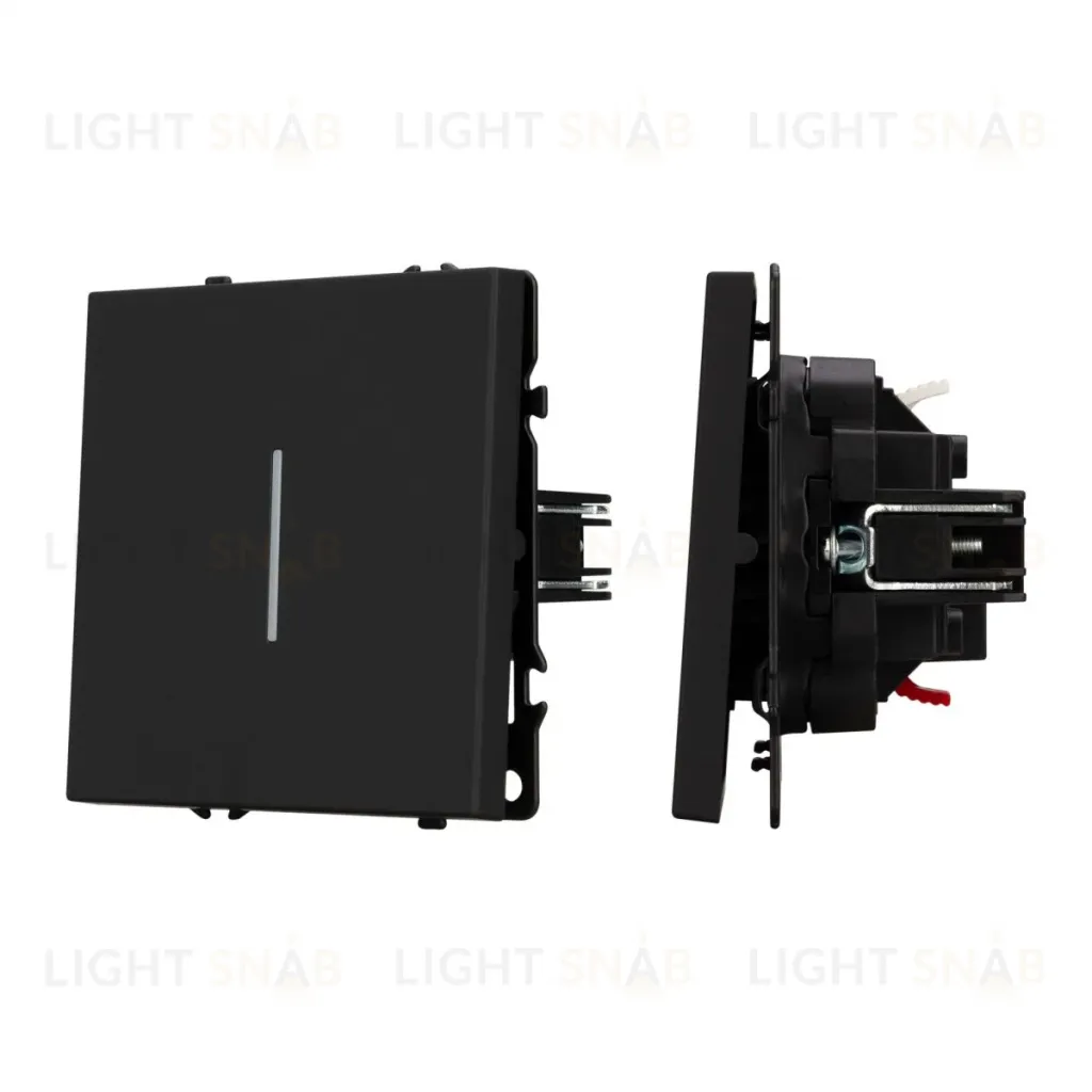 Механизм выключателя одноклавишный проходной Arlight LED SWT-NOBE-MKP1-SFPL-L-BK (230V, 10A) 054261 054261