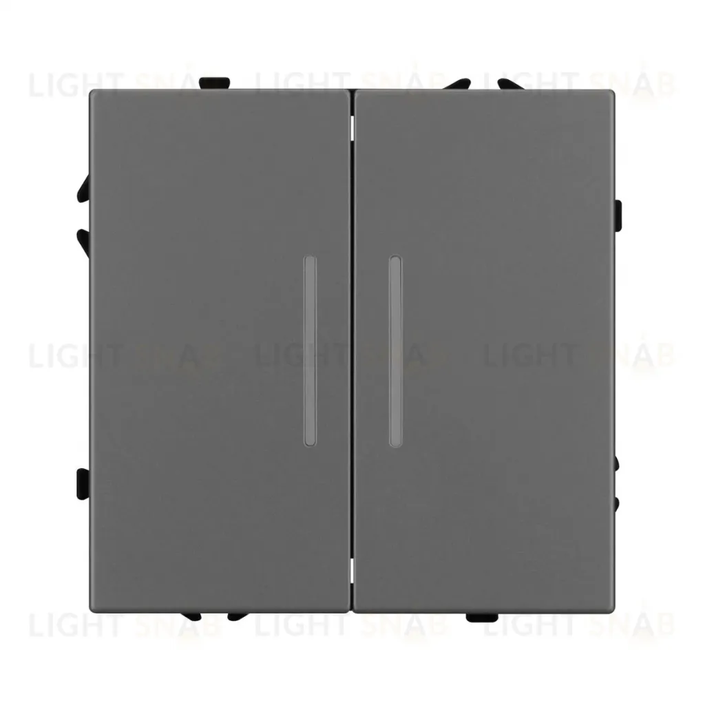 Механизм выключателя двухклавишный проходной Arlight LED SWT-NOBE-MKP2-SFPL-L-GR (230V, 10A) 054269 054269