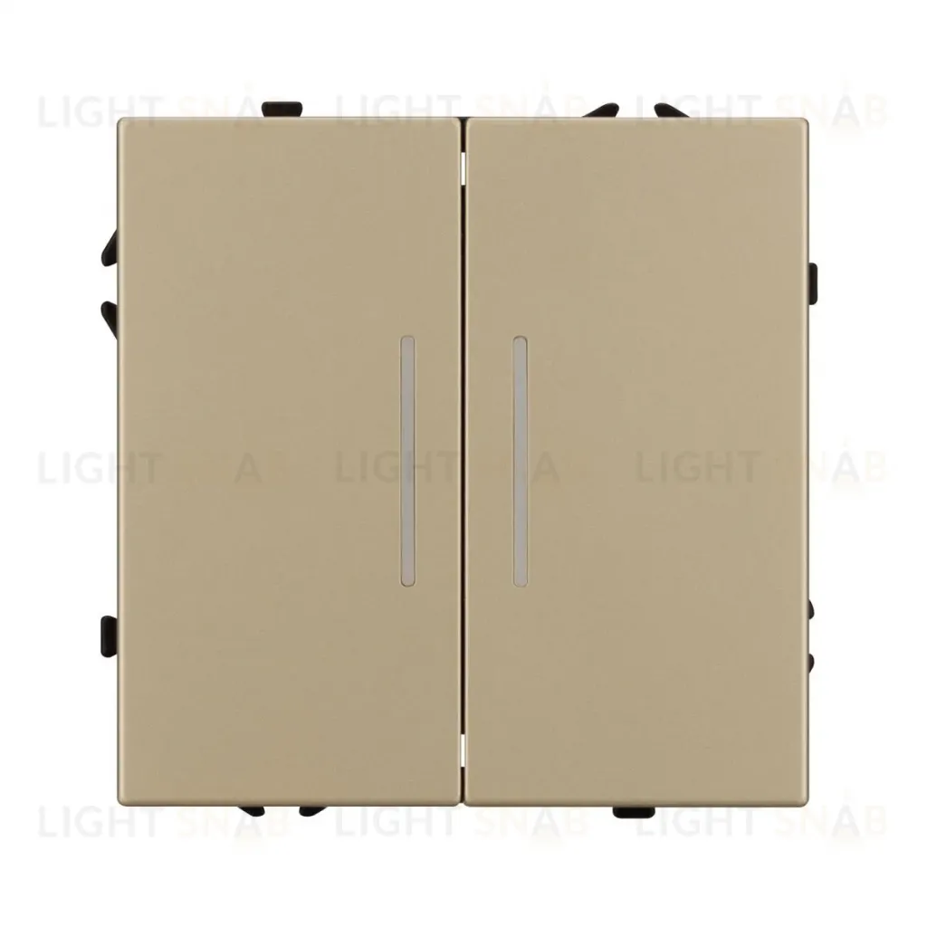 Механизм выключателя двухкавишный непроходной Arlight LED SWT-NOBE-MK02-SFPL-L-GD (230V, 10A) 054265 054265