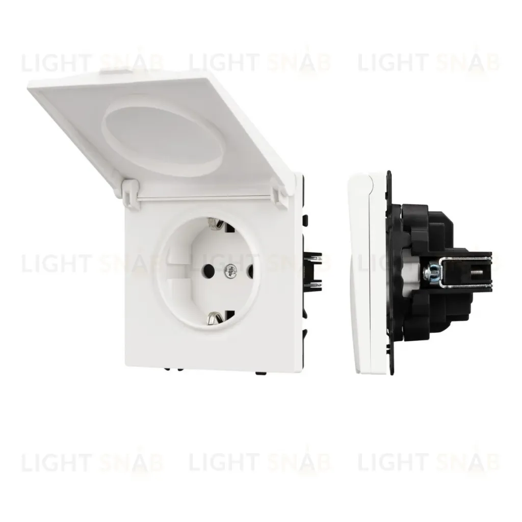 Механизм розетки влагозащищенный Arlight SCT-NOBE-MCP-SFPL-WH (230V, 16A) 054280 054280