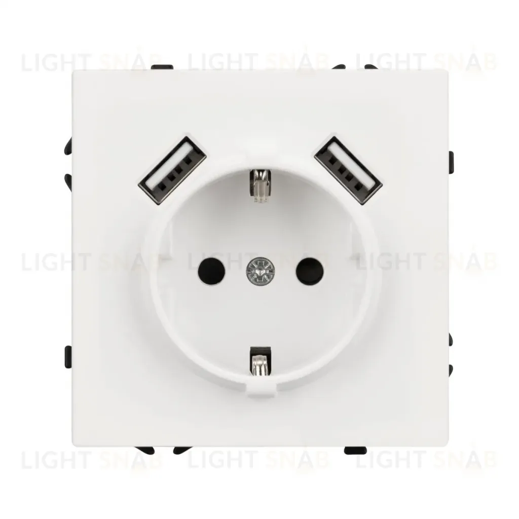 Механизм розетки с USB зарядкой Arlight SCT-NOBE-MUAA-SFPL-WH (230V, 16A) 054288 054288