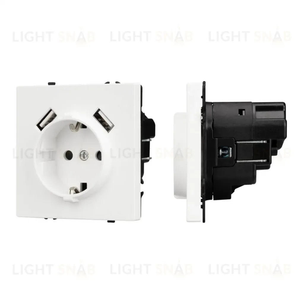 Механизм розетки с USB зарядкой Arlight SCT-NOBE-MUAA-SFPL-WH (230V, 16A) 054288 054288