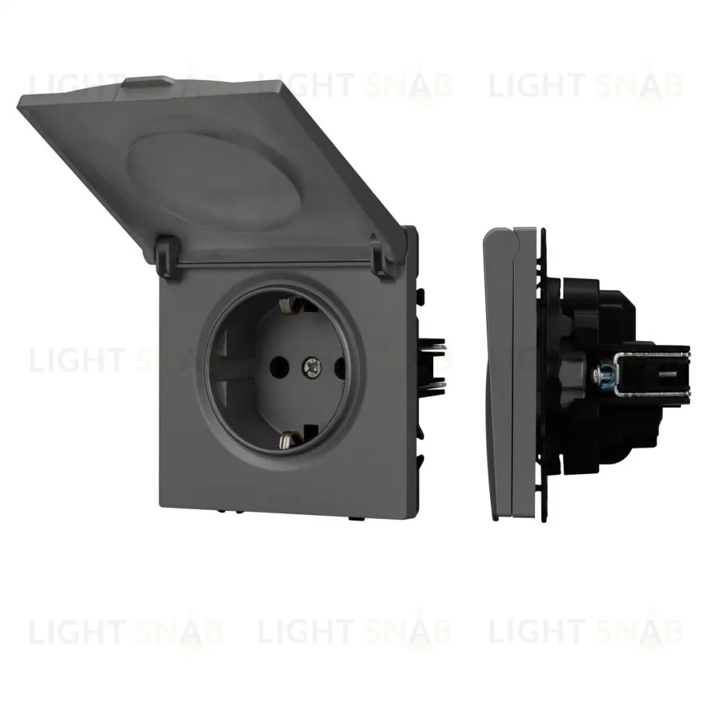 Механизм розетки влагозащищенный Arlight SCT-NOBE-MCP-SFPL-GR (230V, 16A) 054283 054283
