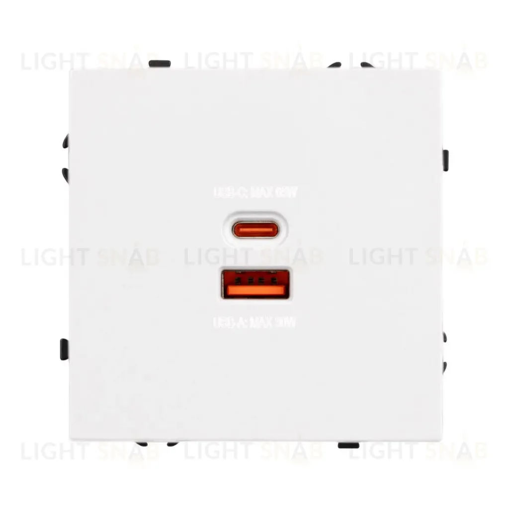 Механизм розетки с быстрой USB зарядкой Arlight SCT-NOBE-MUAC-SFPL-FC-WH (65W, QC3) 054316 054316