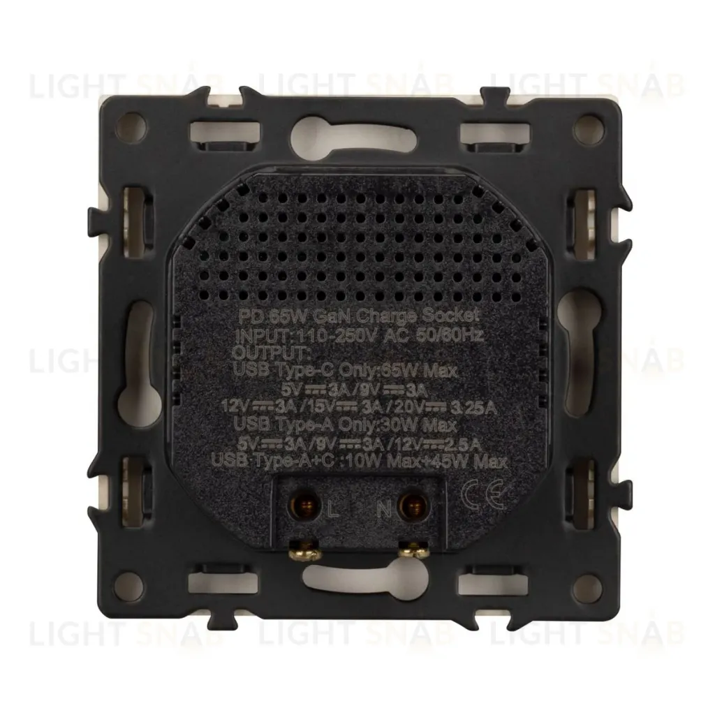 Механизм розетки с быстрой USB зарядкой Arlight SCT-NOBE-MUAC-SFPL-FC-GD (65W, QC3) 054318 054318