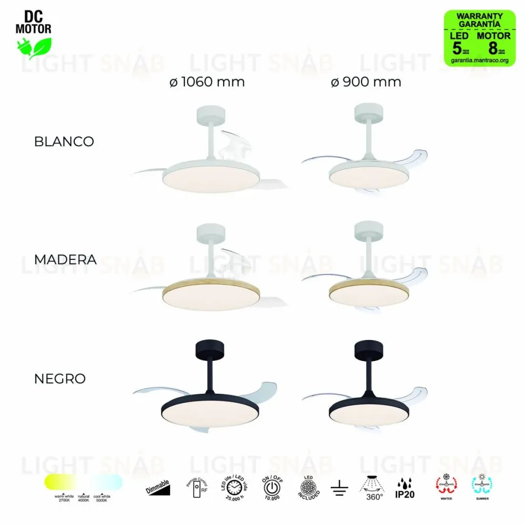 Люстра-вентилятор Mantra Slim Fan 9008 9008