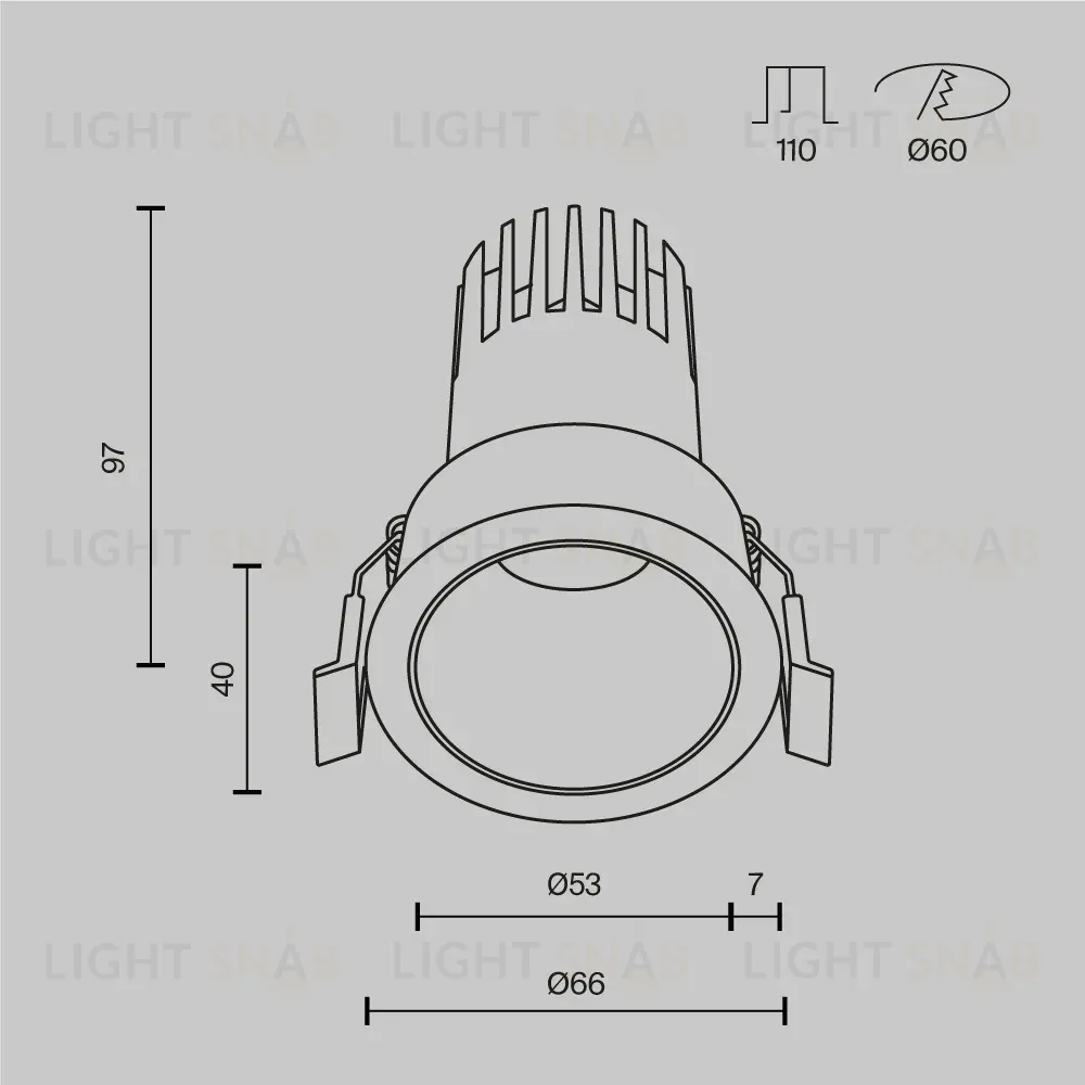 Встраиваемый светильник Maytoni Technical Dip DL116-10W-3K-B DL116-10W-3K-B