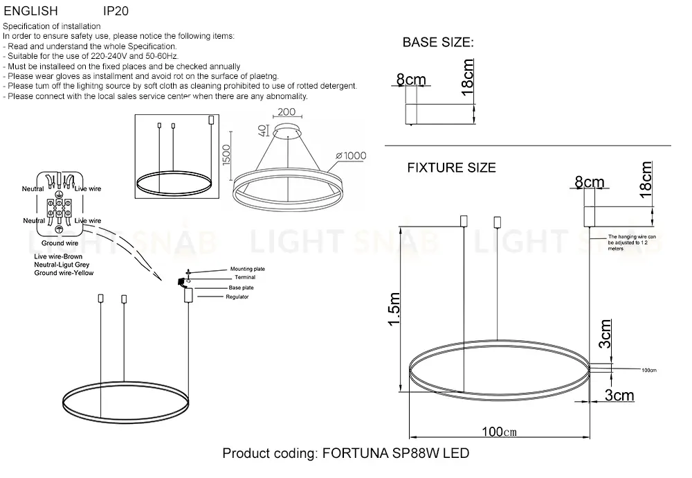 Подвесная люстра Crystal Lux FORTUNA SP88W LED GOLD FORTUNA SP88W LED GOLD