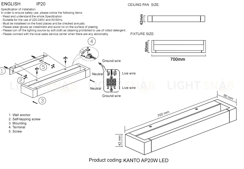 Настенный светильник Crystal Lux KANTO AP20W LED BL KANTO AP20W LED BL