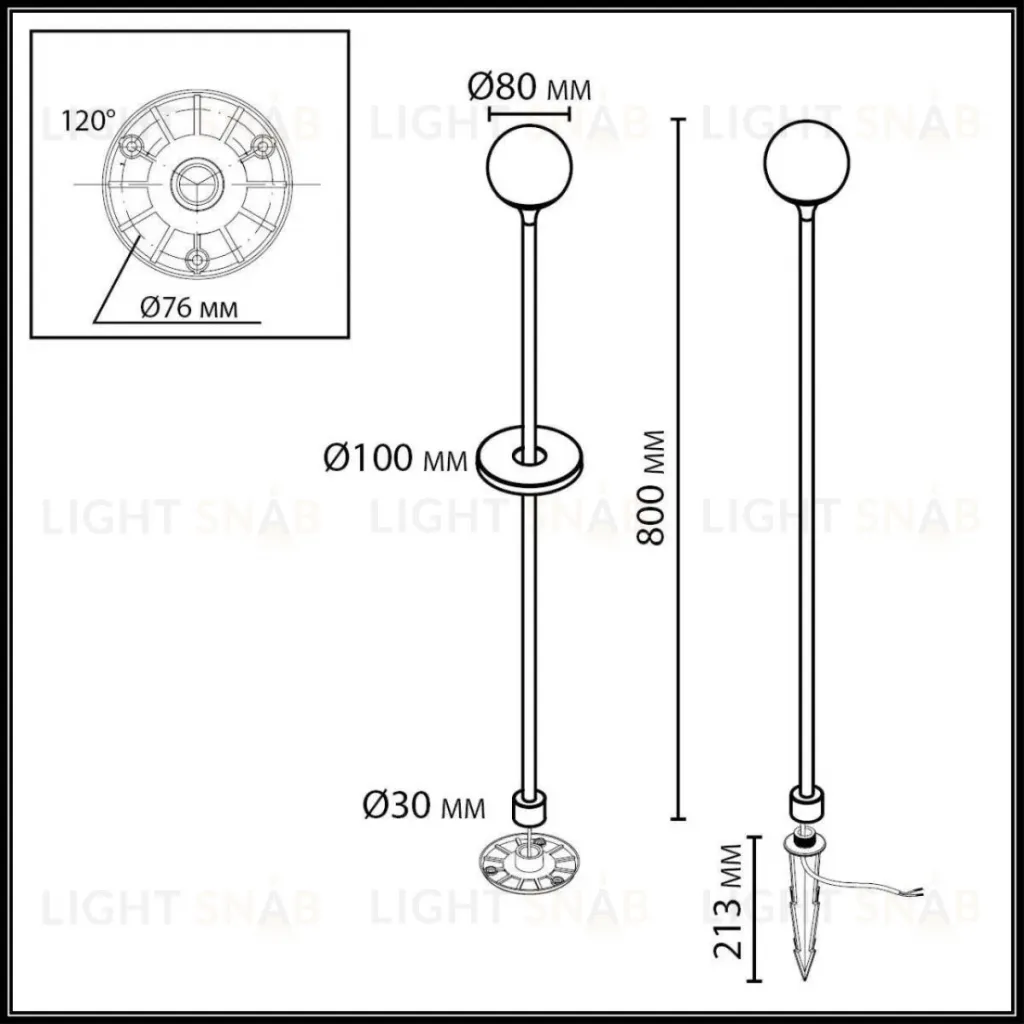 Ландшафтный светильник Odeon Light Nature Dew 7120/3GLA 7120/3GLA