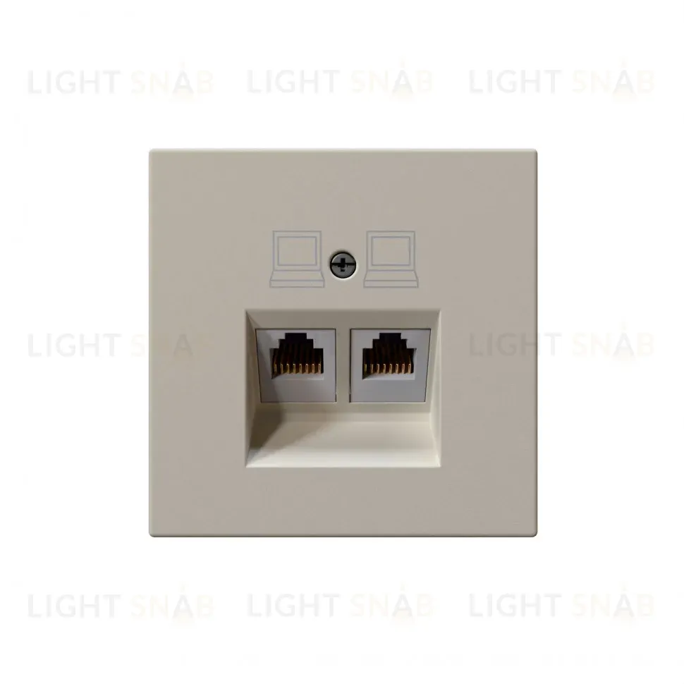 Интернет-розетка RJ45 двойная с накладкой, цвет Сахара Jasmart FD6106SH FD6106SH