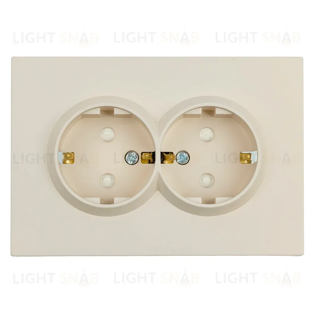 Розетка 2-местная с защитной шторкой Stekker Эмили с/з 250В 16А RST16-5114-08 кашемир soft touch 49908 49908