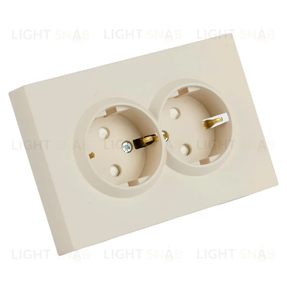 Розетка 2-местная с защитной шторкой Stekker Эмили с/з 250В 16А RST16-5114-08 кашемир soft touch 49908 49908