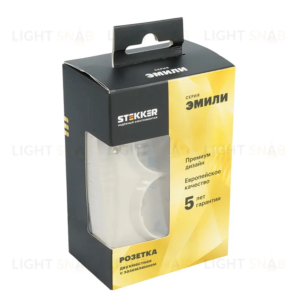 Розетка 2-местная с защитной шторкой Stekker Эмили с/з 250В 16А RST16-5114-08 кашемир soft touch 49908 49908