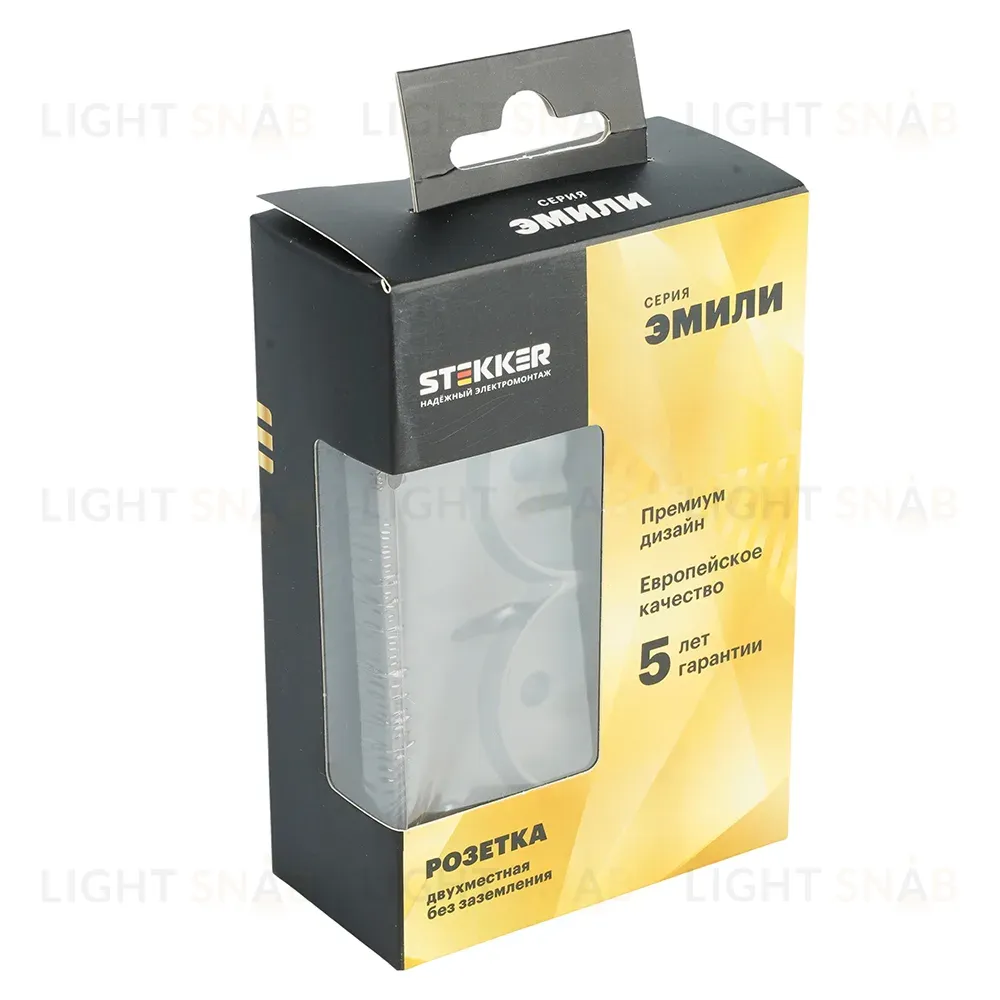 Розетка 2-местная с защитной шторкой Stekker Эмили б/з 250В 16А RST10-5116-09 антрацит soft touch 49929 49929