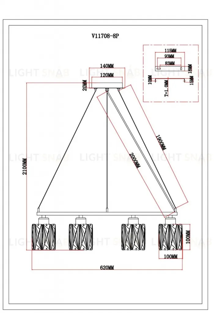 Подвесная люстра Moderli Prismique V11708-8P V11708-8P