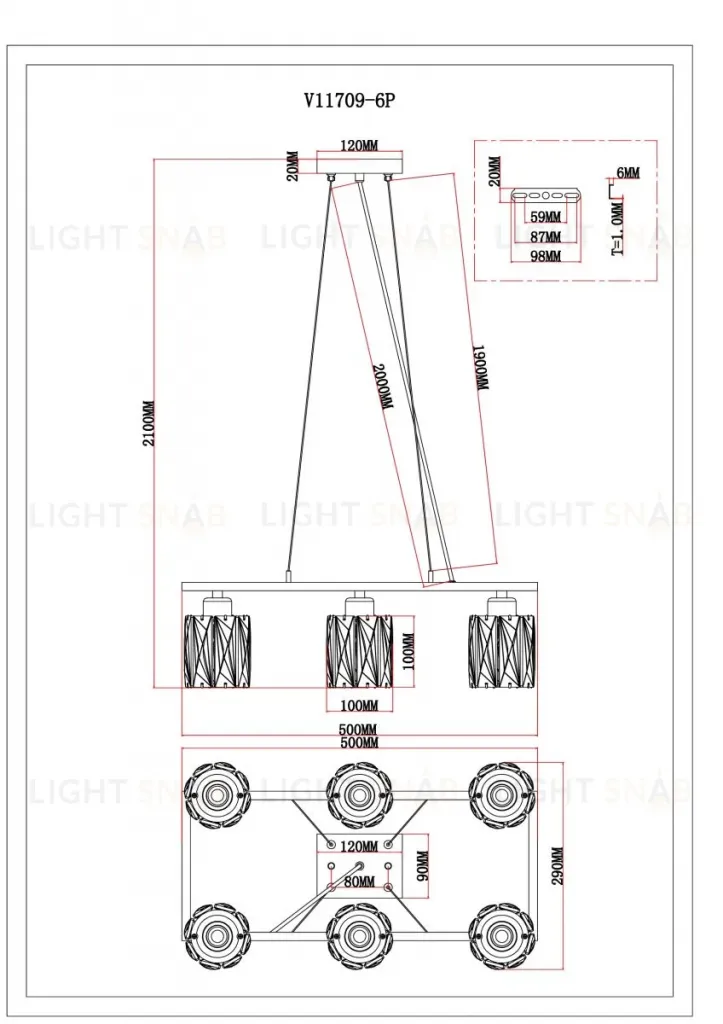 Подвесная люстра Moderli Prismique V11709-6P V11709-6P