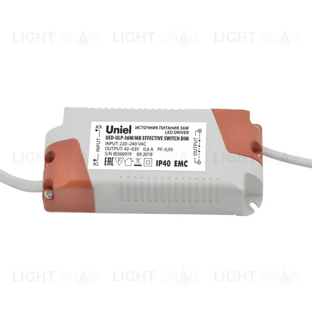 Блок питания диммируемый для светодиодных панелей ULP-36W Uniel UED-ULP-36W/MB EFFECTIVE SWITCH DIM UL-00006491 UED-ULP-36W/MB EFFECTIVE SWITCH DIM