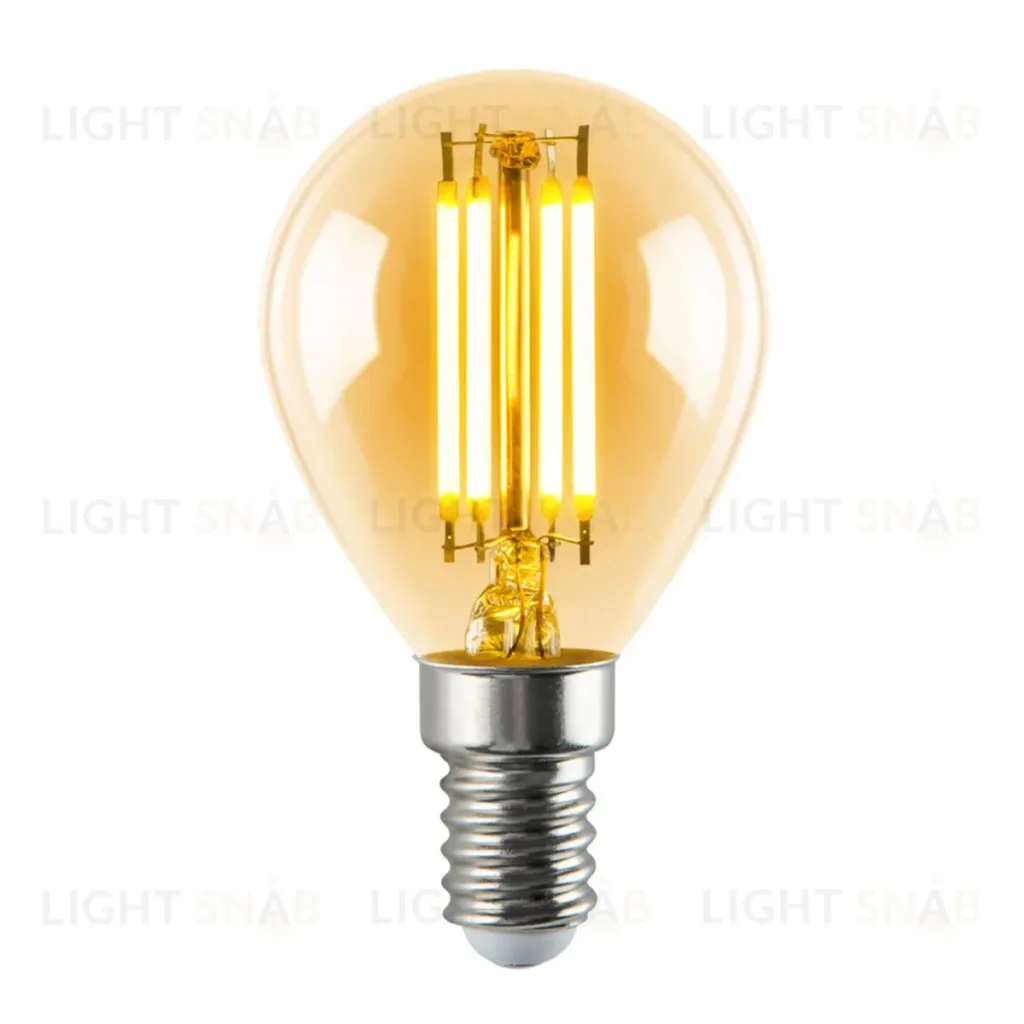 Лампа светодиодная филаментная Volpe E14 5W груша янтарная LED-G45-5W/AMBER/E14/VLF UL-00009159 LED-G45-5W/AMBER/E14/VLF