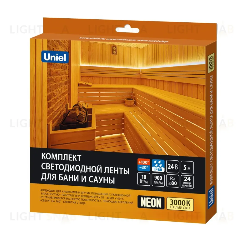Комплект гибкого неона Uniel ULS-N40-2835-120LED/m-16mm-IP68-DC24V-10W/m-5M-3000K NEON SET01 UL-00012843 ULS-N40-2835-120LED/m-16mm-IP68-DC24V-10W/m-5M-3000K NEON SET01
