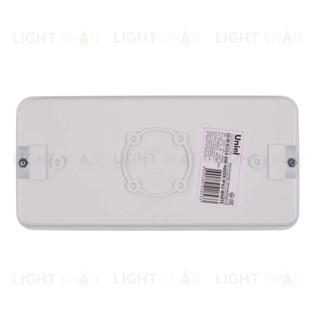 Светильник пылевлагозащищенный Uniel ULW-K25A 6W/4000K IP65 WHITE UL-00013350 ULW-K25A 6W/4000K IP65 WHITE