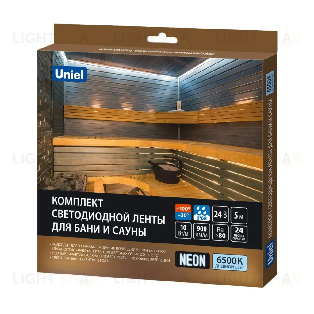 Комплект гибкого неона Uniel ULS-N40-2835-120LED/m-16mm-IP68-DC24V-10W/m-5M-6500K NEON SET01 UL-00012845 ULS-N40-2835-120LED/m-16mm-IP68-DC24V-10W/m-5M-6500K NEON SET01