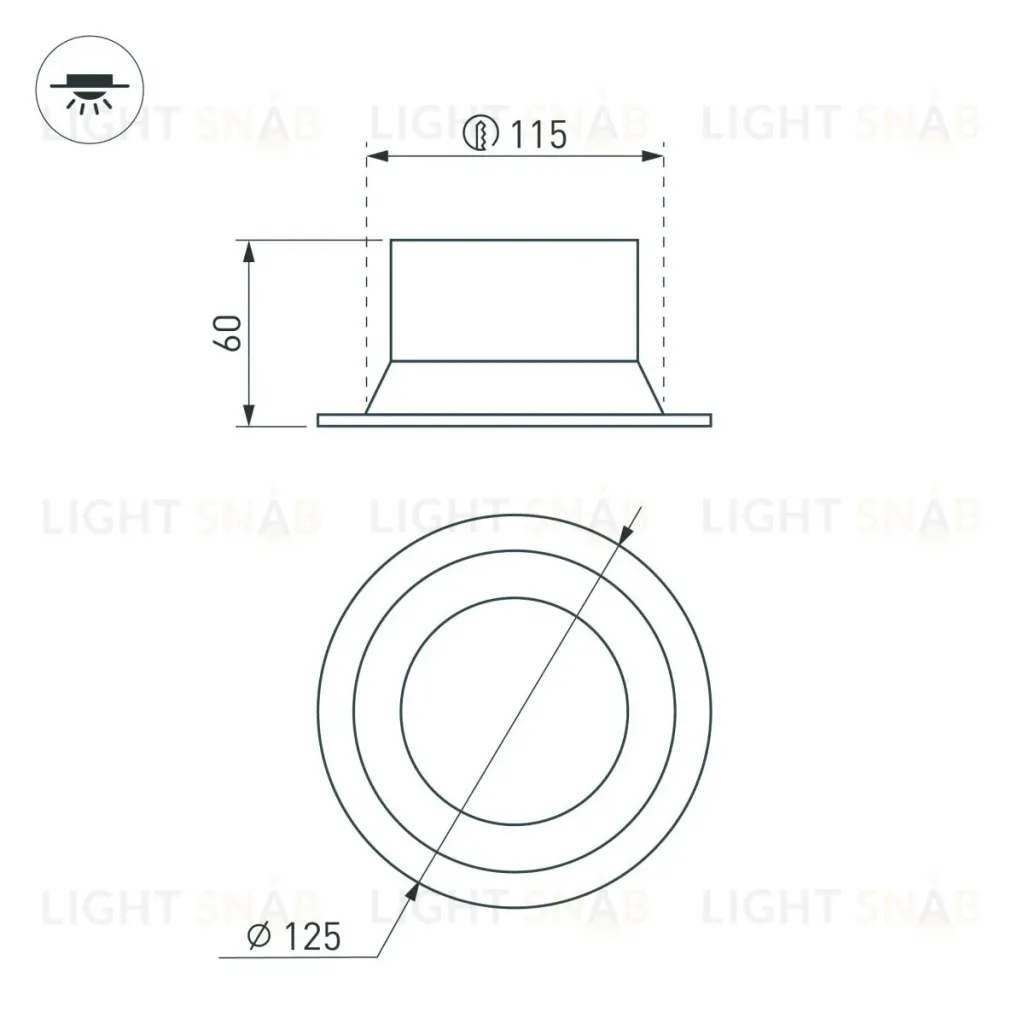 Встраиваемый светильник даунлайт Arlight MS-BREEZE-BUILT-R125-16W Warm3000 (WH, 90 deg, 230V) (IP20 Металл) 036614(1) 036614(1)