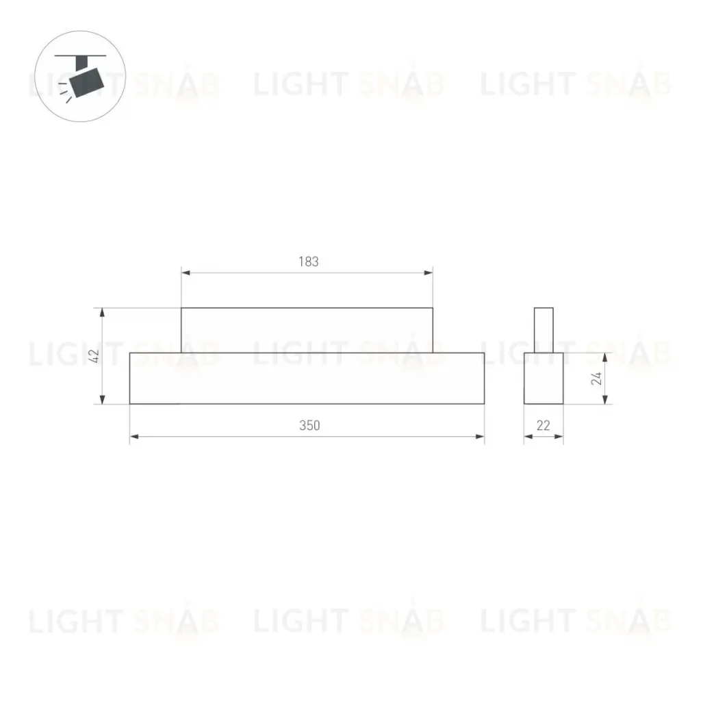 Трековый магнитный светильник Arlight MAG-ORIENT-FLAT-L350-12W Warm2700 (BK, 100 deg, 48V) (IP20 Металл) 049991 049991