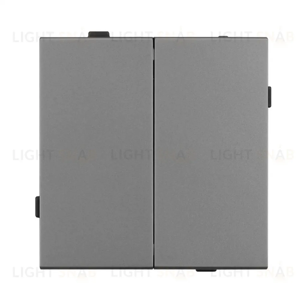 Механизм выключателя двухклавишный проходной Arlight SWT-TENDO-MKP2-PL-GR (230V, 10A) 054068 054068