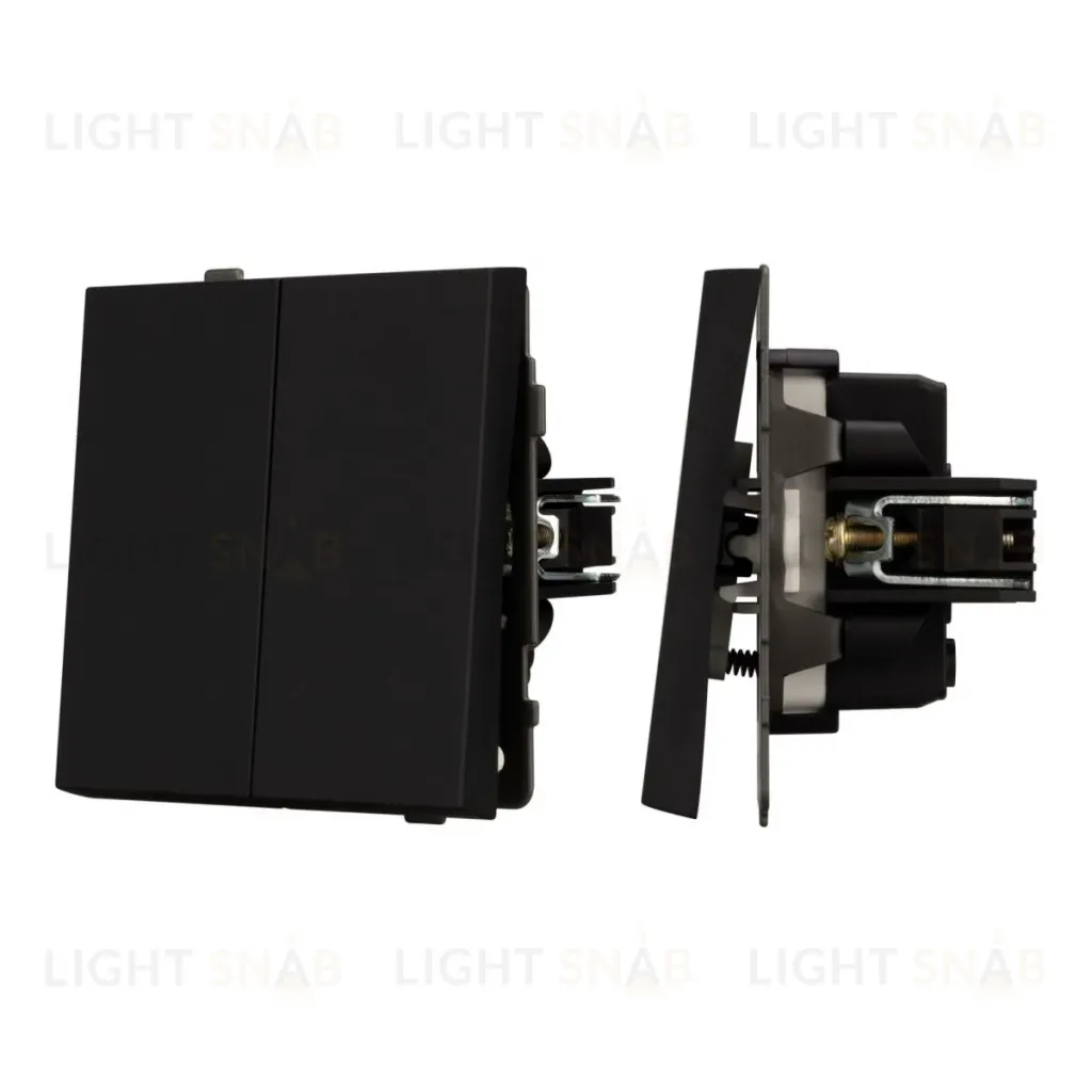 Механизм выключателя двухклавишный непроходной Arlight SWT-TENDO-MK02-SFPL-BK (230V, 10A) 054544 054544