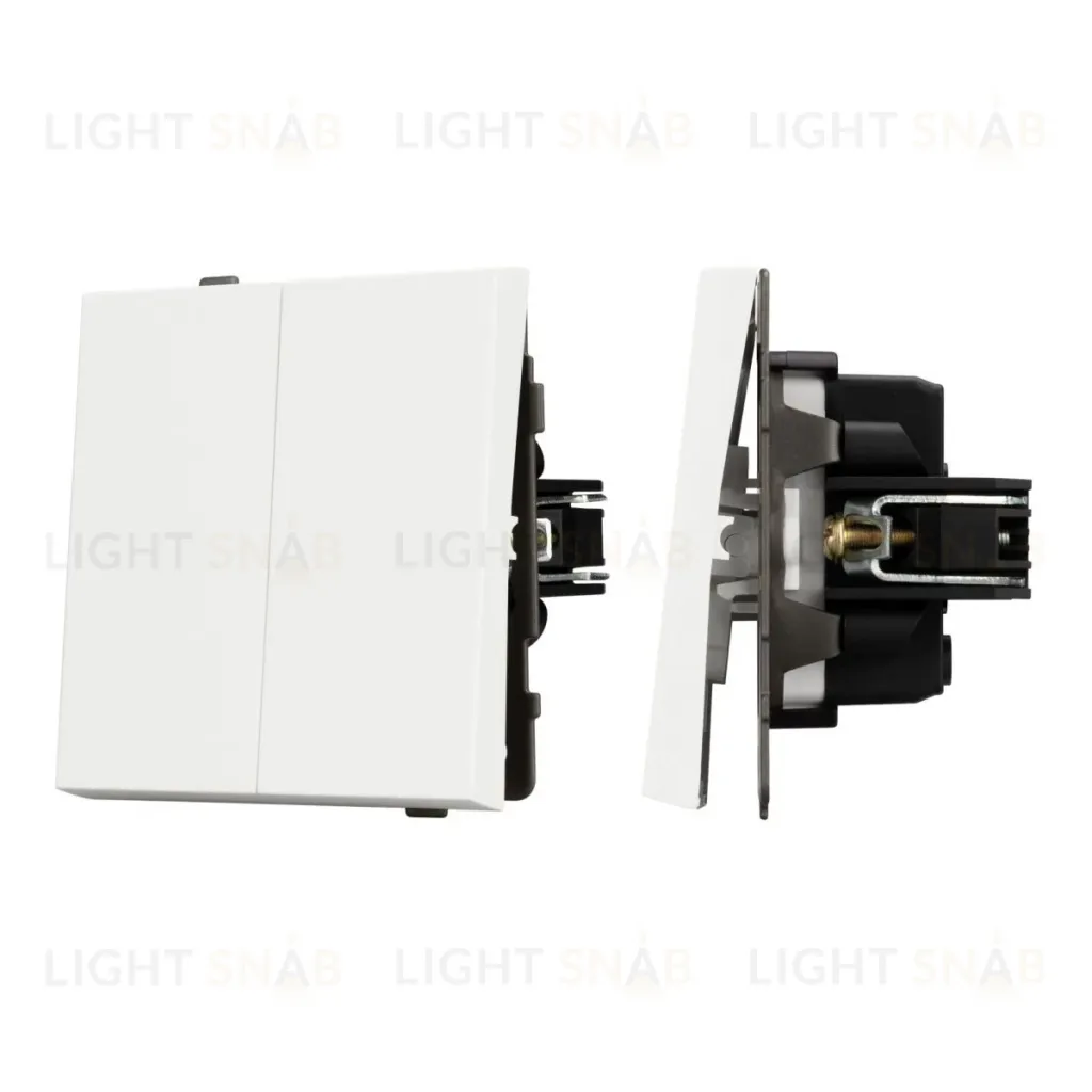 Механизм выключателя двухклавишный непроходной Arlight SWT-TENDO-MK02-SFPL-WH (230V, 10A) 054547 054547