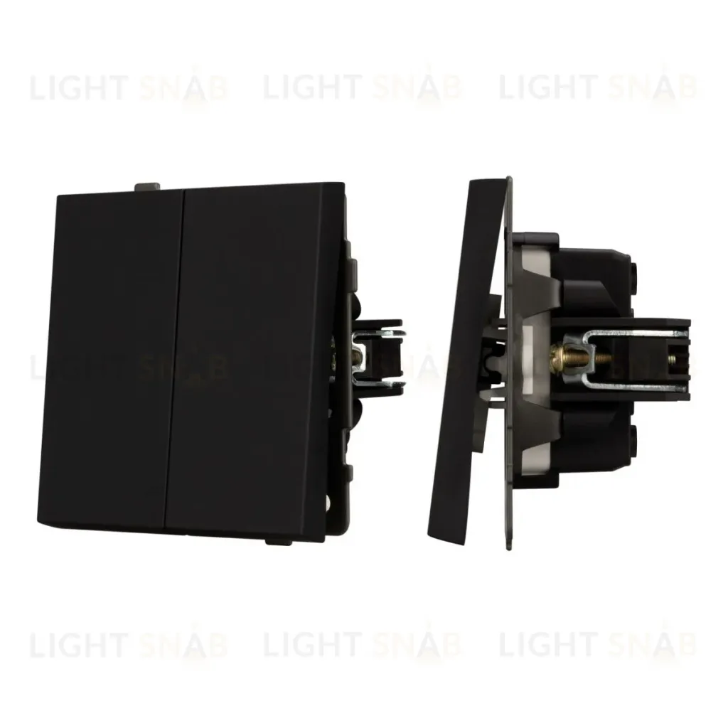 Механизм выключателя двухклавишный проходной Arlight SWT-TENDO-MKP2-SFPL-BK (230V, 10A) 054553 054553