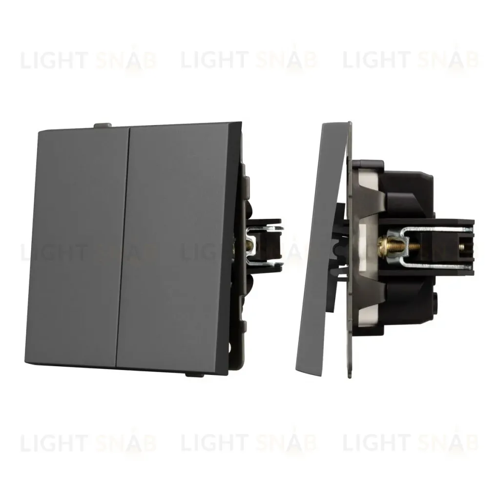 Механизм выключателя двухклавишный проходной Arlight SWT-TENDO-MKP2-SFPL-GR (230V, 10A) 054555 054555