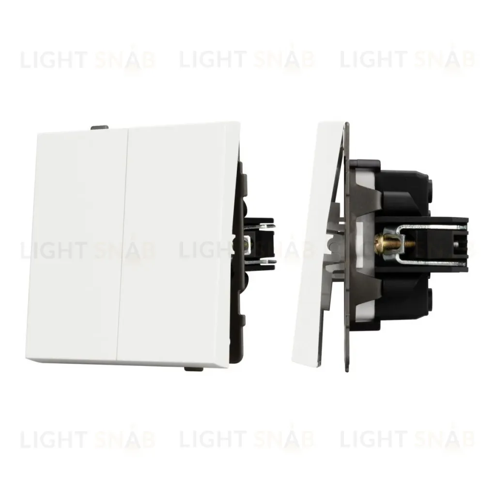 Механизм выключателя двухклавишный проходной Arlight SWT-TENDO-MKP2-SFPL-WH (230V, 10A) 054556 054556