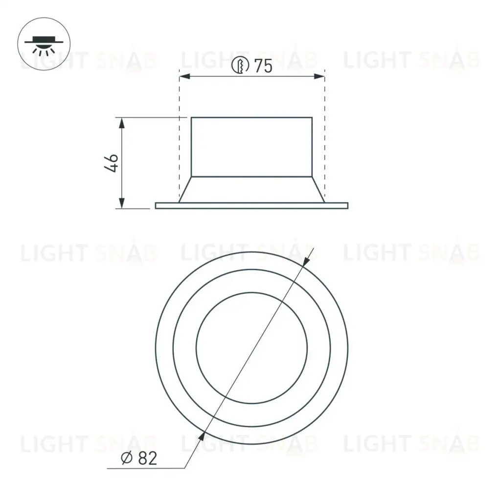 Встраиваемый светильник даунлайт Arlight MS-BREEZE-BUILT-R82-9W Warm2700 (WH, 85 deg, 230V) (IP20 Металл) 054709 054709