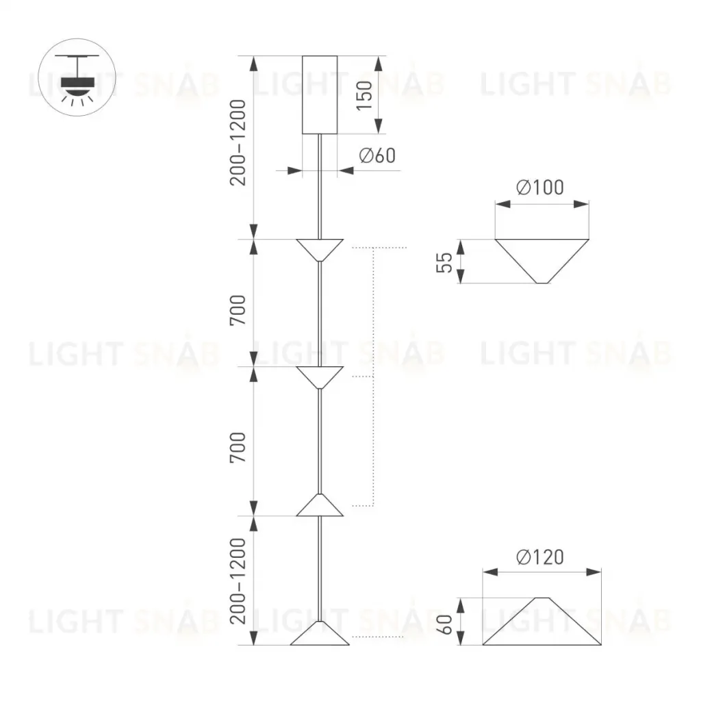 Подвесной Светильник Arlight SP-CALICE-SURFACE-R120-12W Warm2700 (BK, 110 deg, 230V) (IP20 Металл) 057772 057772