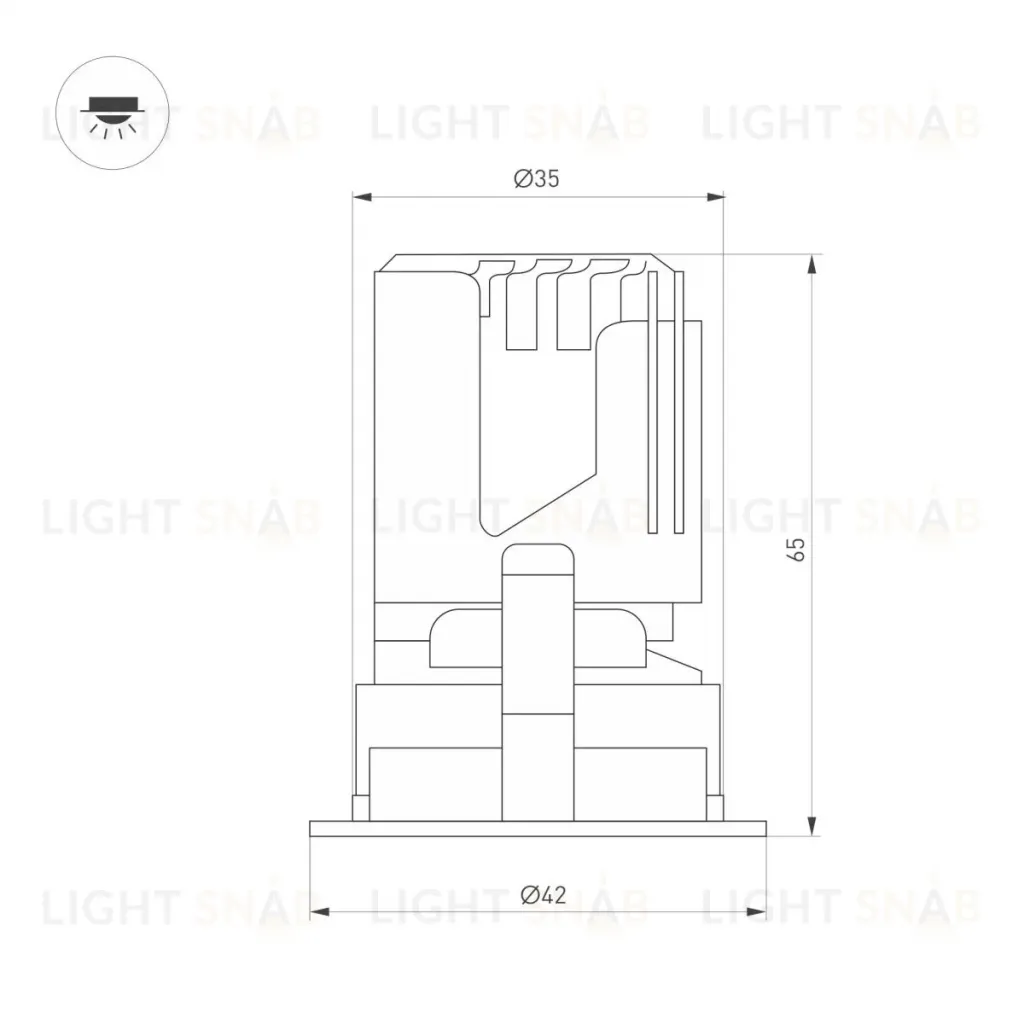 Встраиваемый светильник даунлайт Arlight MS-ARADO-BUILT-R35-3W Warm3000 (WH-WH, 36 deg, 230V) (IP20 Металл) 059101 059101