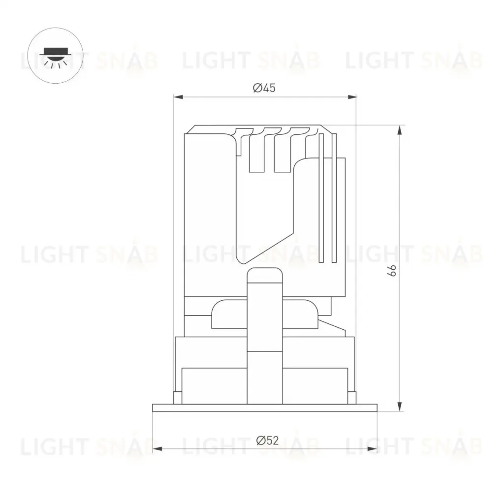 Встраиваемый светильник даунлайт Arlight MS-ARADO-BUILT-R45-5W Warm3000 (WH-WH, 36 deg, 230V) (IP20 Металл) 059102 059102