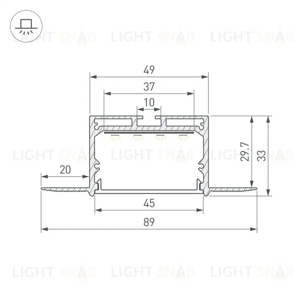 Профиль Arlight LINIA45-FANTOM-3000 ANOD (Алюминий) 059471 059471
