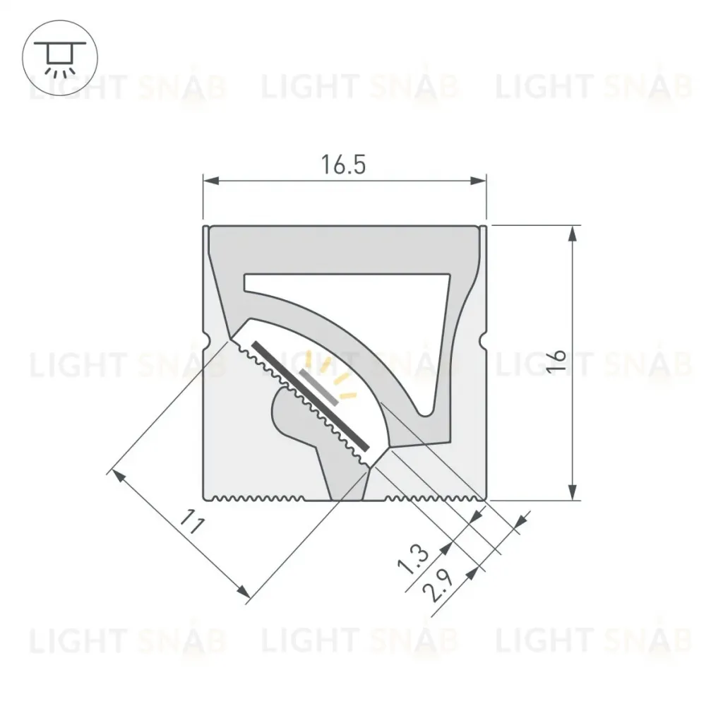 Силиконовый профиль Arlight WPH-FLEX-1616-TWIST-S11-5m WHITE (Силикон) 059568 059568