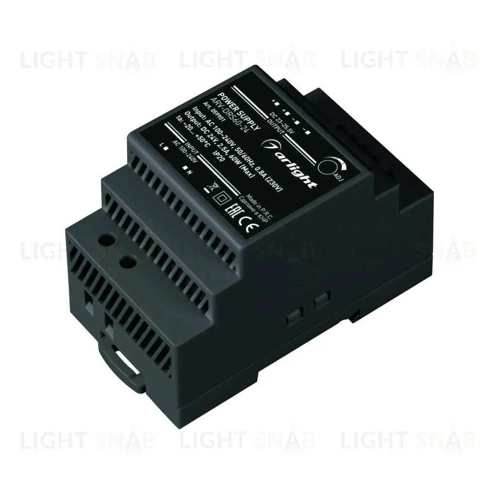 Блок питания Arlight ARV-DRS-60-24 (24V, 2.5A, 60W) (IP20 DIN-рейка) 059901 059901