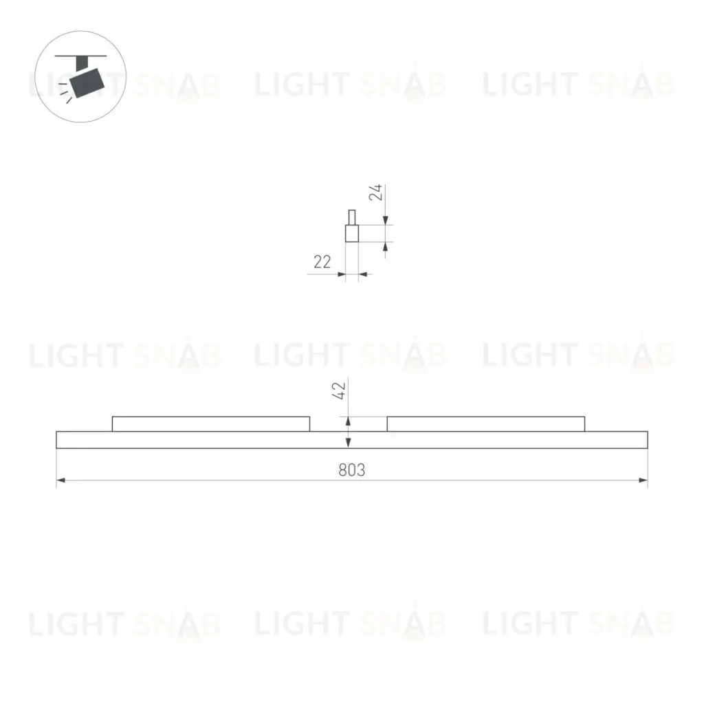 Трековый магнитный светильник Arlight MAG-ORIENT-FLAT-L800-27W Warm3000 (WH, 100 deg, 48V, DALI) (IP20 Металл) 060476 060476