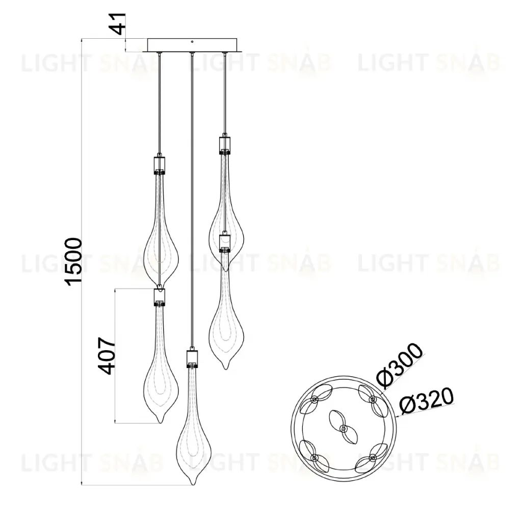 Подвесной светильник Delight Collection P98066-5 antique brass P98066-5 antique brass