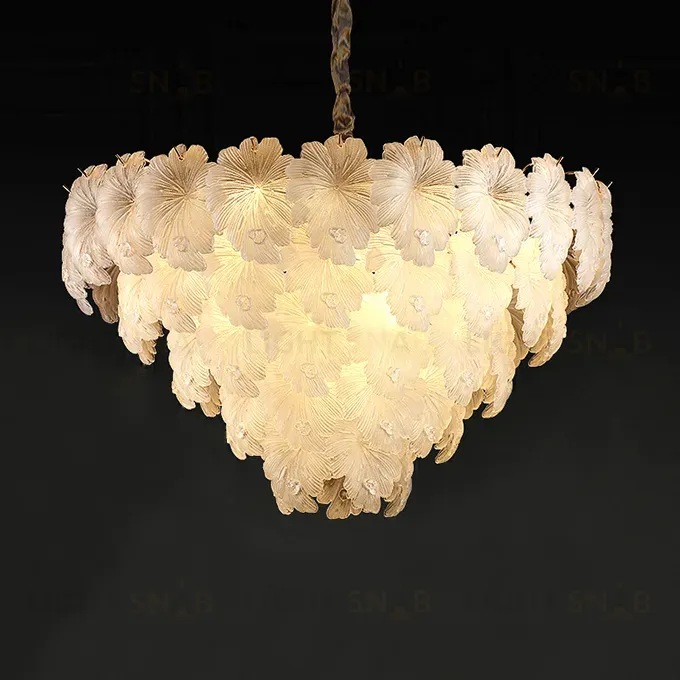 Подвесная люстра Delight Collection Crystal leaf 6302P/D800 gold/white 6302P/D800 gold/white