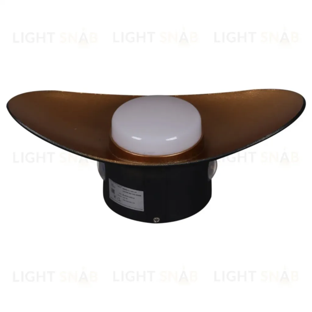 Уличный настенный светильник Reluce 86868-9.2-001JH LED7W BK+GD 86868-9.2-001JH LED7W BK+GD