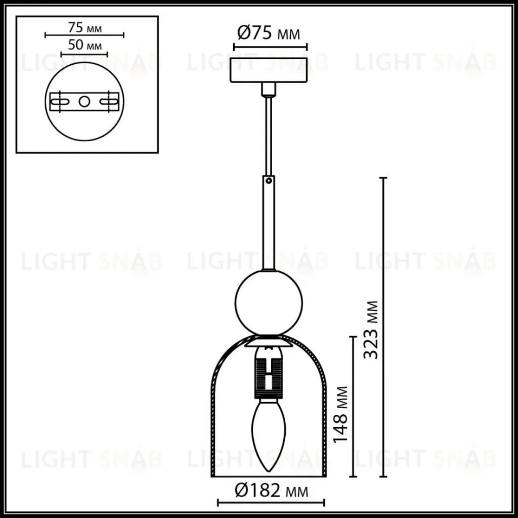Подвесной светильник Odeon Light Midcent Lolla 4359/1B 4359/1B